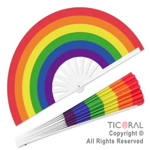 ABANICO GRANDE MULTICOLOR 33,5 cm x 12